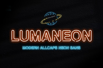 Lumaneon - Retro Neon Sign Sans Serif Font