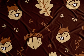 Squirrel Cartoon Vector Seamless Pattern Backgroun