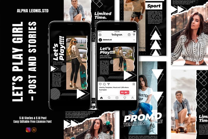 Instagram Templates - Lets Play Girls