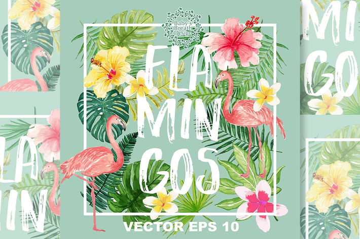 Flamingos design Vector