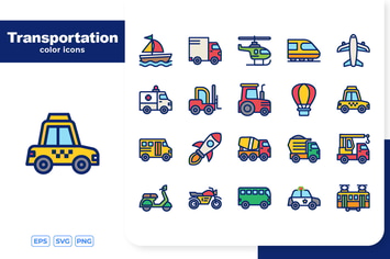 Transportation Color Icons