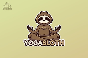 YOGASLOTH - Mascot Logo