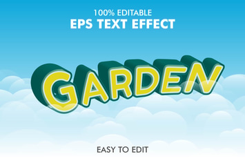 Garden -  Editable 3D Text Effect EPS 