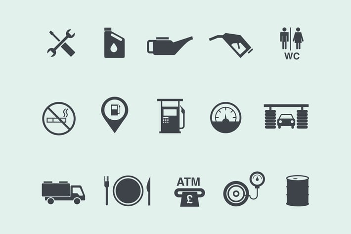 15 Gas and Petrol Station Icons