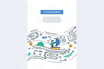 Your Business - line design brochure poster 