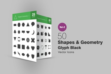 50 Shapes & Geometry Glyph Icons
