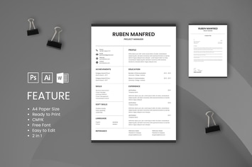 Professional CV And Resume Template Manfred