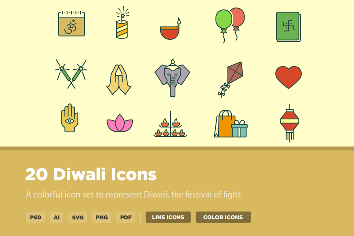 20 Diwali Icons