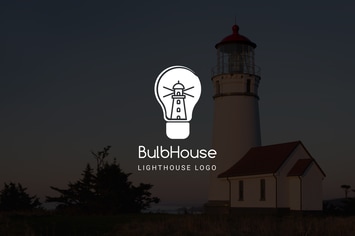 Bulbhouse : Negative Space Lighthouse Logo