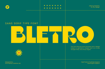 Bletro - Bold Geometric Modern Stylish