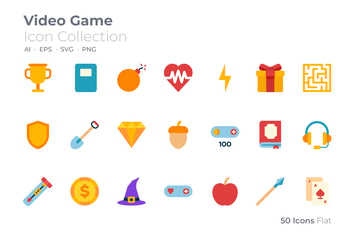 Video Game Elements Color Icon