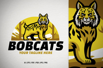 Wild Bobcat Logo in the Nature