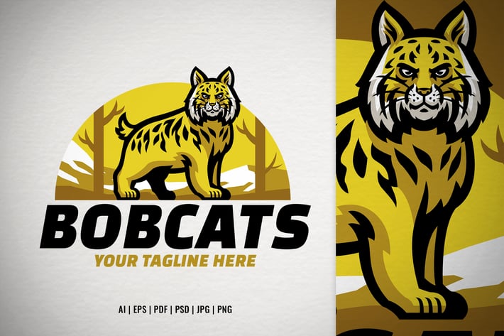 Wild Bobcat Logo in the Nature