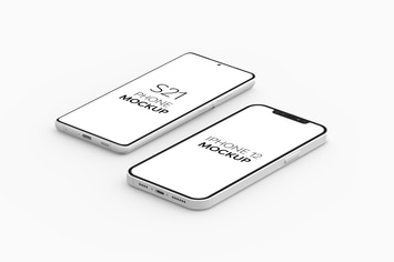 S21 Phone & iPhone 12 Mockup