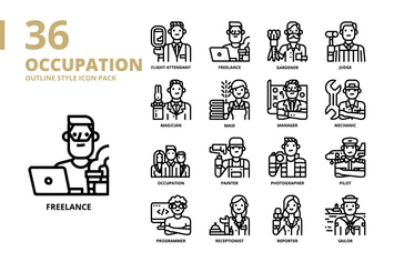 Occupation2 Outline Style Icon Set