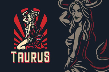 Taurus Zodiac Sign Logo Template