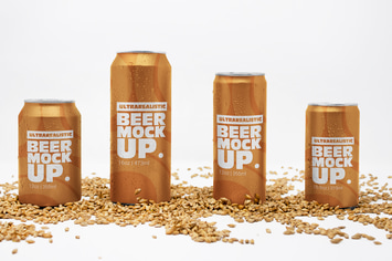 Different Size Front Malt Can Mockups