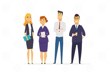 Business Characters - modern flat composition.