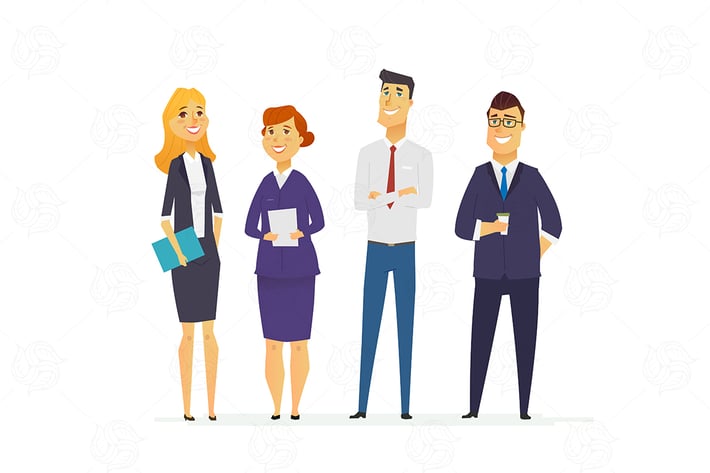 Business Characters - modern flat composition.