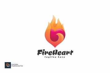 Fire Heart - Logo Template