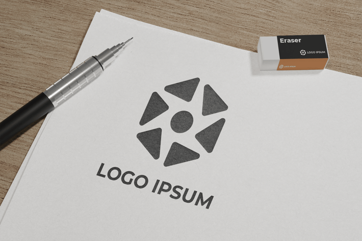 sketch paper logo mockup