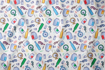 Glass Waste Seamless Pattern