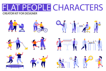 Modern Flat Cartoon People Character