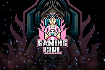 Girl Gaming E-Sport and Sport Logo Template