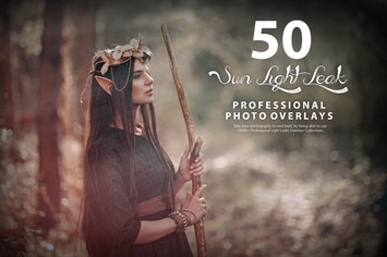 50 Sun Light Leak Photo Overlays