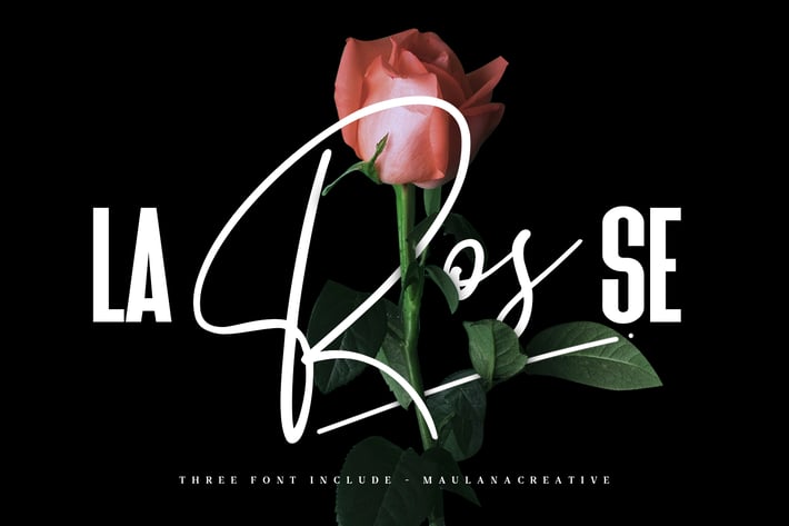La Rosse Three Font Include