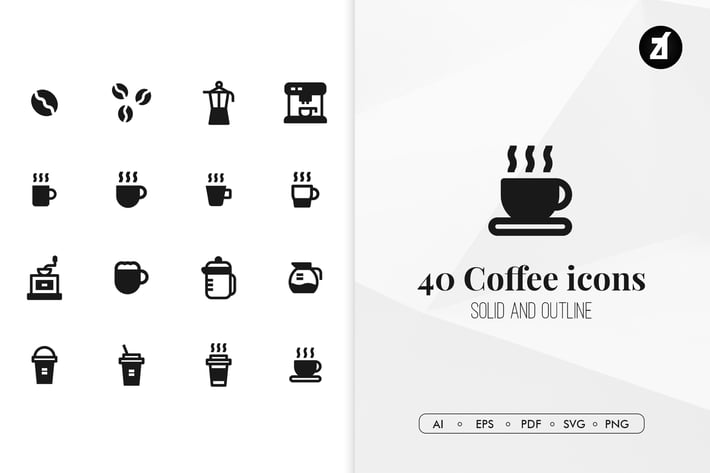 40 Coffee minimal icons