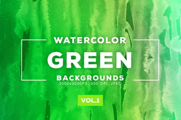 Green Watercolor Backgrounds Vol.1