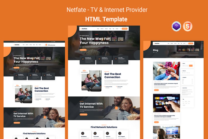  Netfate - TV & Internet Provider HTML Template