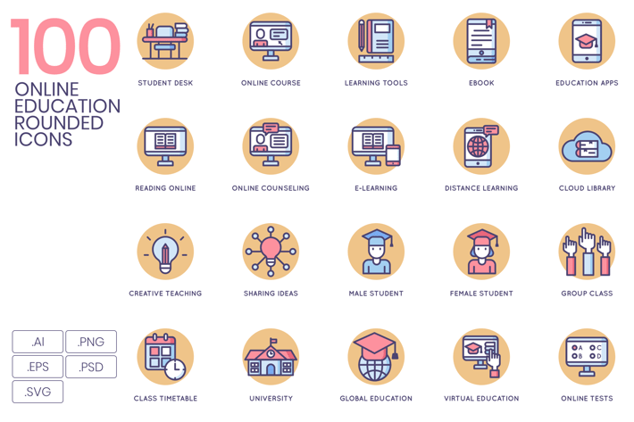 Online Education Icons