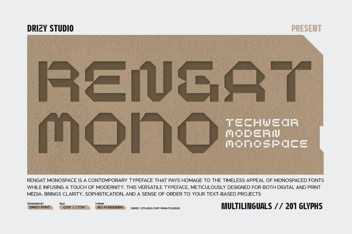 Rengat Mono - Monospace Font