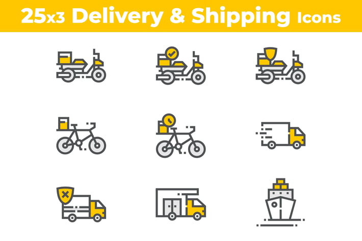 25 Delivery and Shipping Icons