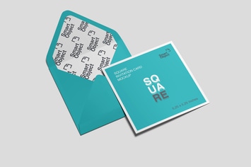 Square invitation and envelope mockup