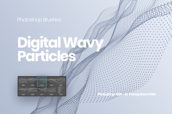 Digital Wavy Particles Photoshop Brushes