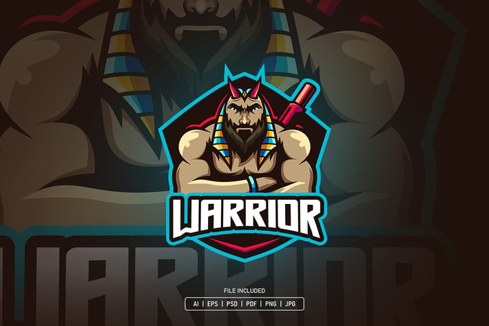 Warrior esport logo template