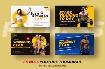 Fitness Youtube Thumbnail Template