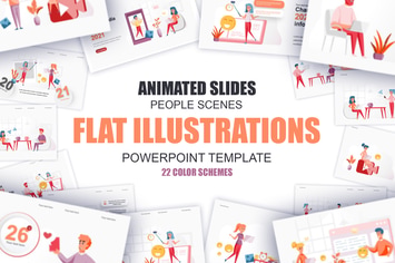 Social Media Flat Illustration Powerpoint Template