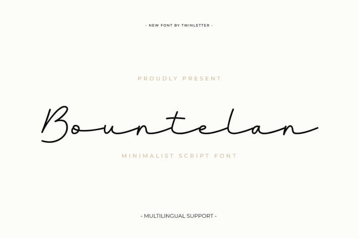 Bountelan - Script Monoline Font