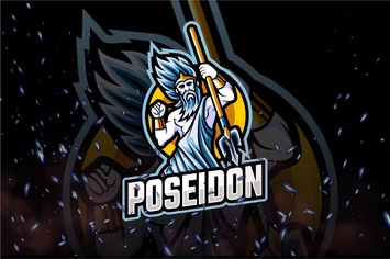 Poseidon E-Sport and Sport Logo Template