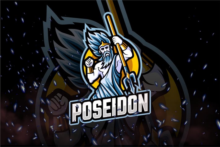 Poseidon E-Sport and Sport Logo Template