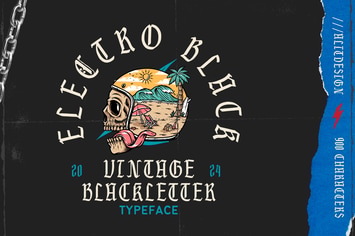 Black Electro Vintage Blackletter
