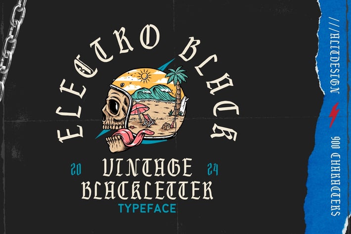 Black Electro Vintage Blackletter