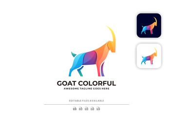 Goat Gradient Colorful Logo