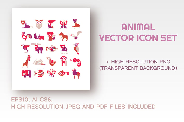 Animal vector icon set