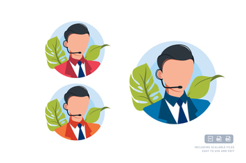 Costumer Service  - Avatar Ilustration Template