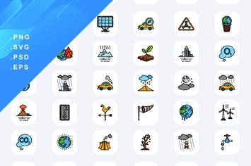 Climate Change Icons